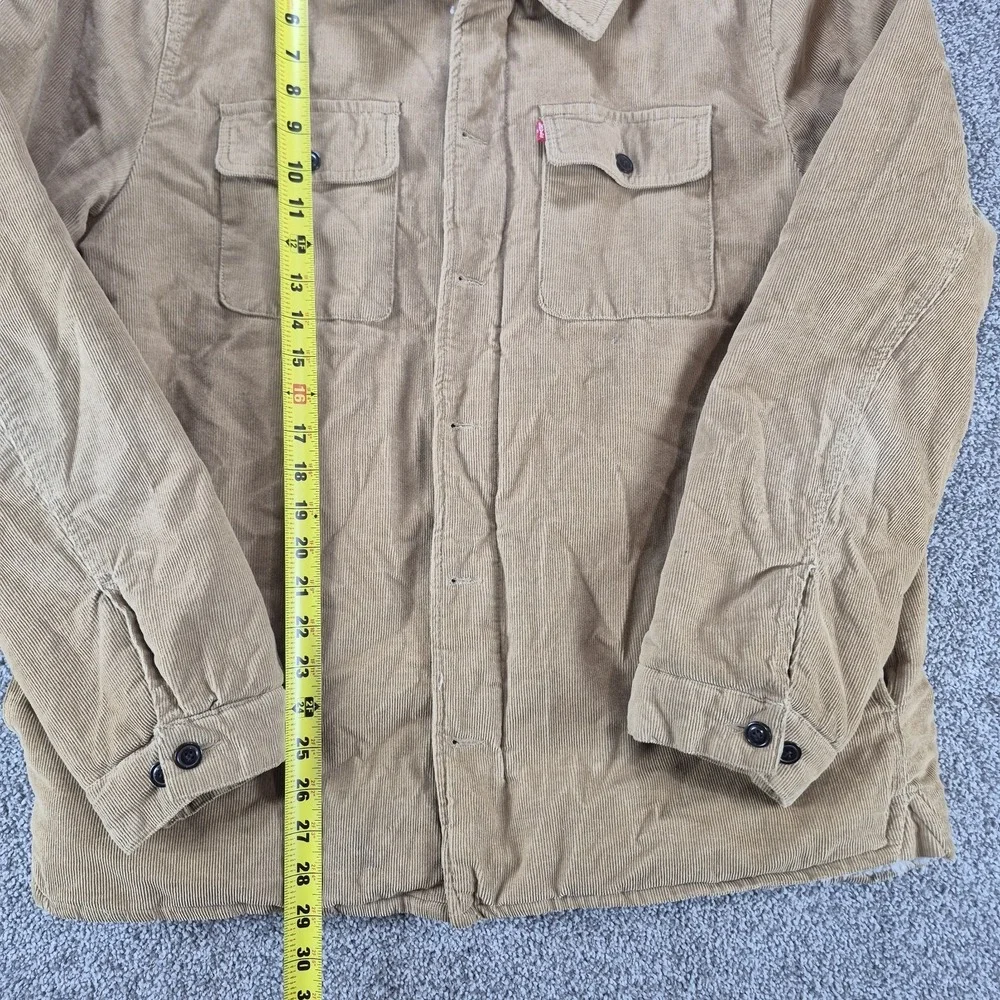 Levi's Corduroy Sherpa Lined Trucker Jacket Mens‎ Large Hooded Brown